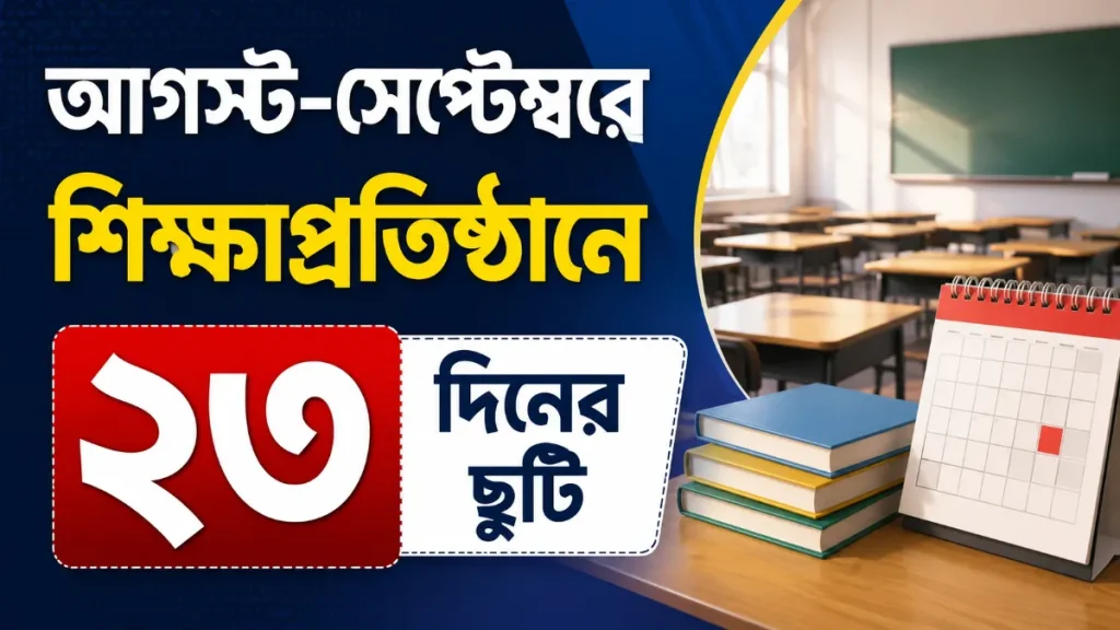 আগস্ট-সেপ্টেম্বরে শিক্ষাপ্রতিষ্ঠানে ২৩ দিনের ছুটি