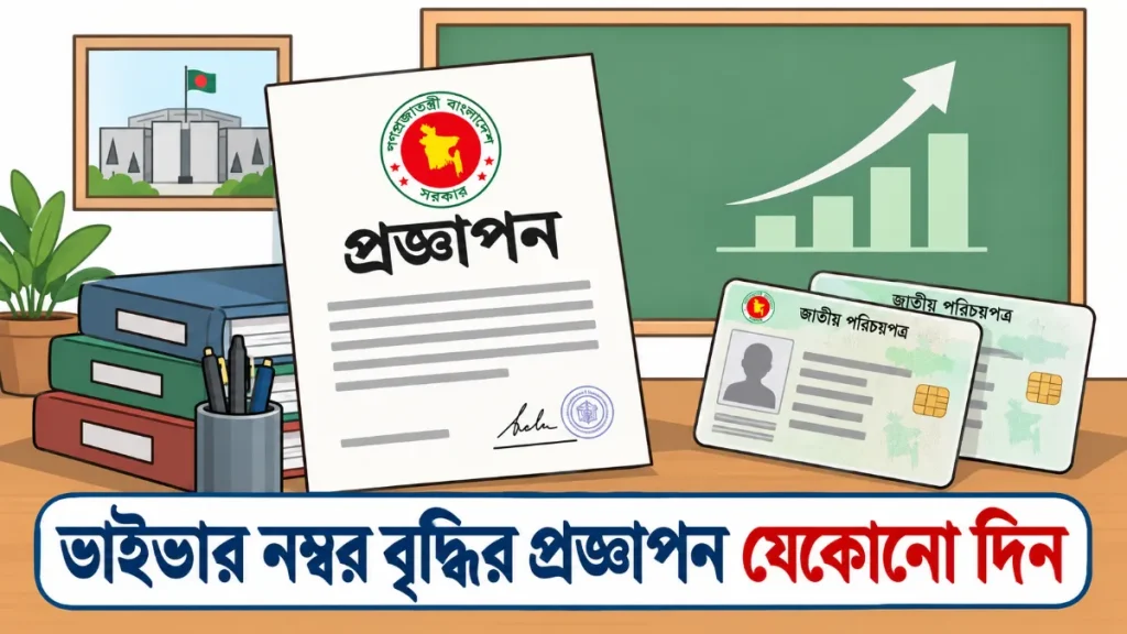 ভাইভার নম্বর বৃদ্ধির প্রজ্ঞাপন যেকোনো দিন