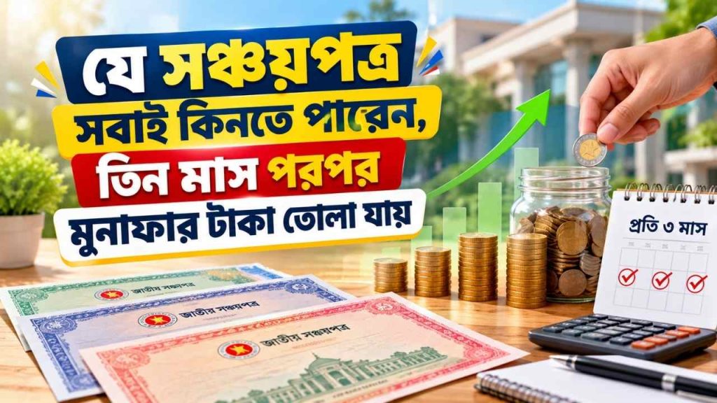 যে সঞ্চয়পত্র সবাই কিনতে পারেন, তিন মাস পরপর মুনাফার টাকা তোলা যায়
